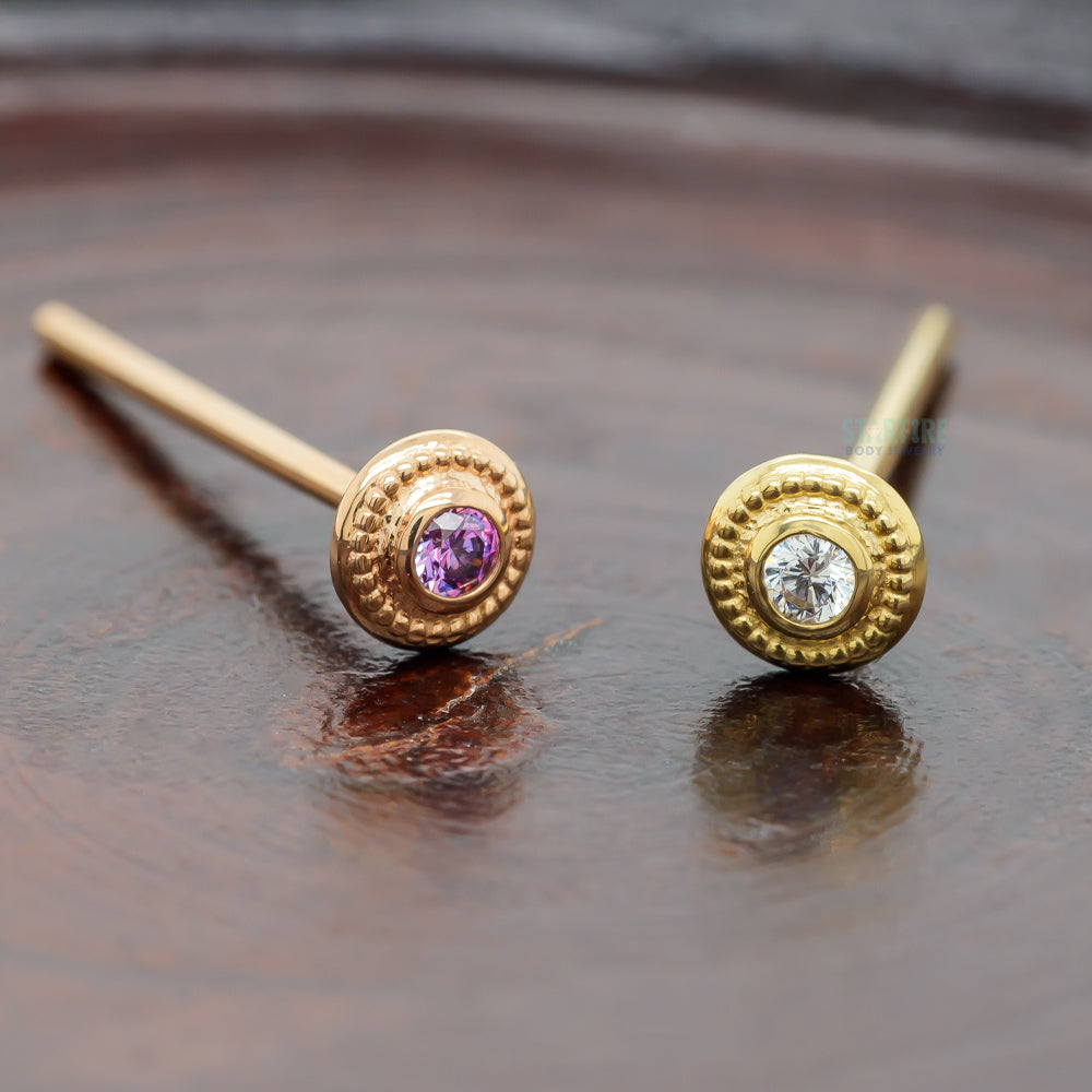 "Portola" Nostril Screw in Gold with Brilliant-Cut Gem