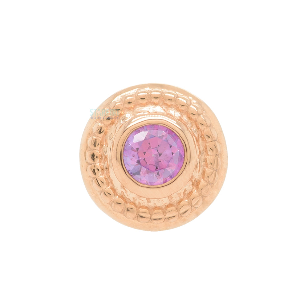 "Portola" Threaded End in Rose Gold with Brilliant-Cut Gem