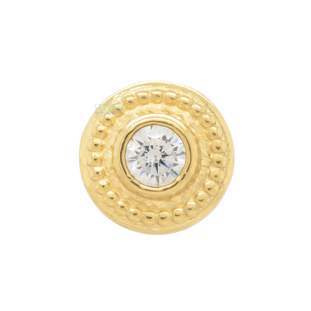 threadless: "Portola" End in Gold with Brilliant-Cut Gem
