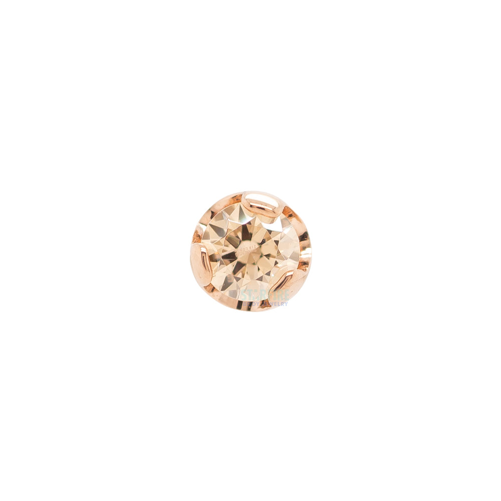 Prong-Set Nostril Screw in Gold with Brilliant-Cut Gem