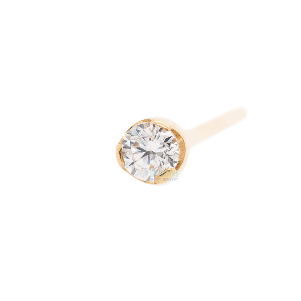 Prong-Set Nostril Screw in Gold with Brilliant-Cut Gem