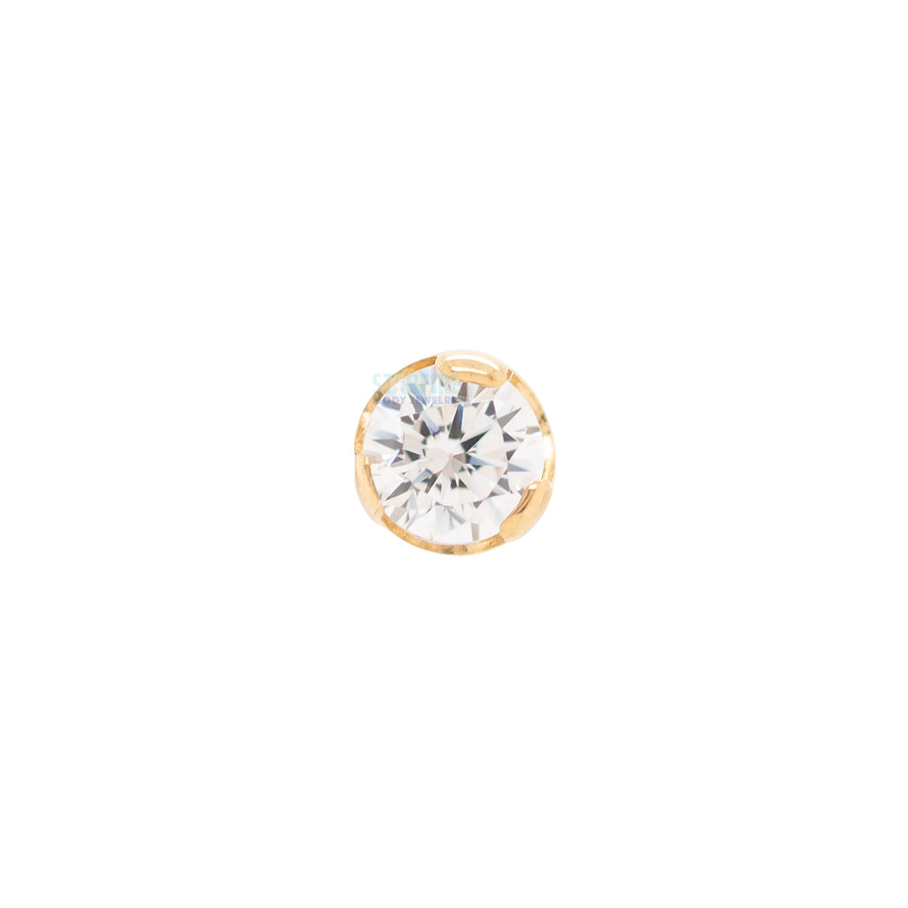 Prong-Set Nostril Screw in Gold with Brilliant-Cut Gem