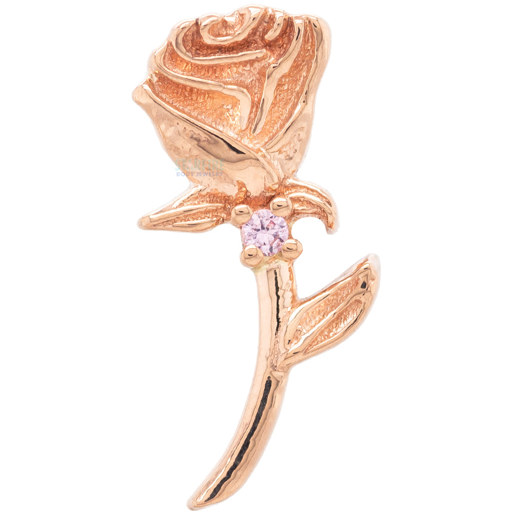 "Jess Rose" Threaded End in Gold with Light Pink Sapphire