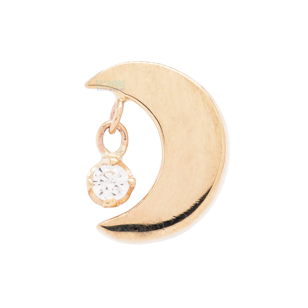 "Arcane" Threaded End in Gold with White CZ