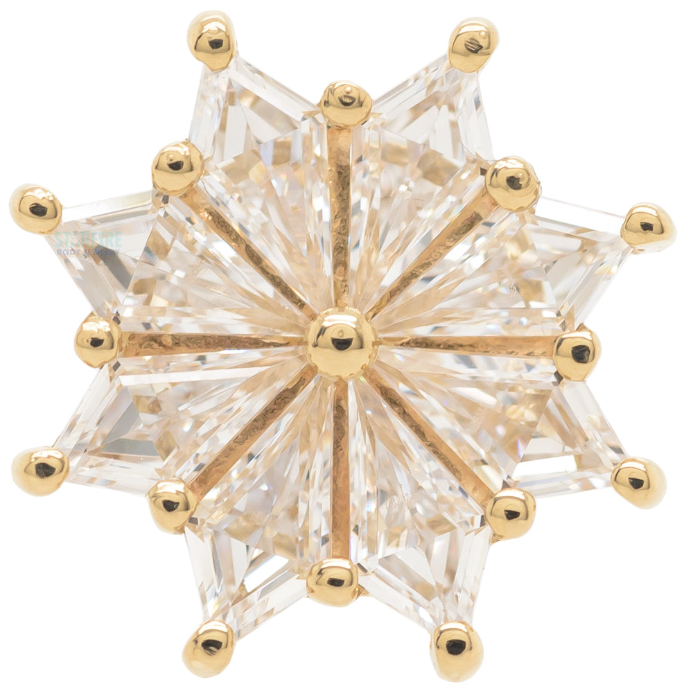 "Pablo" Threaded End in Gold with White CZ's