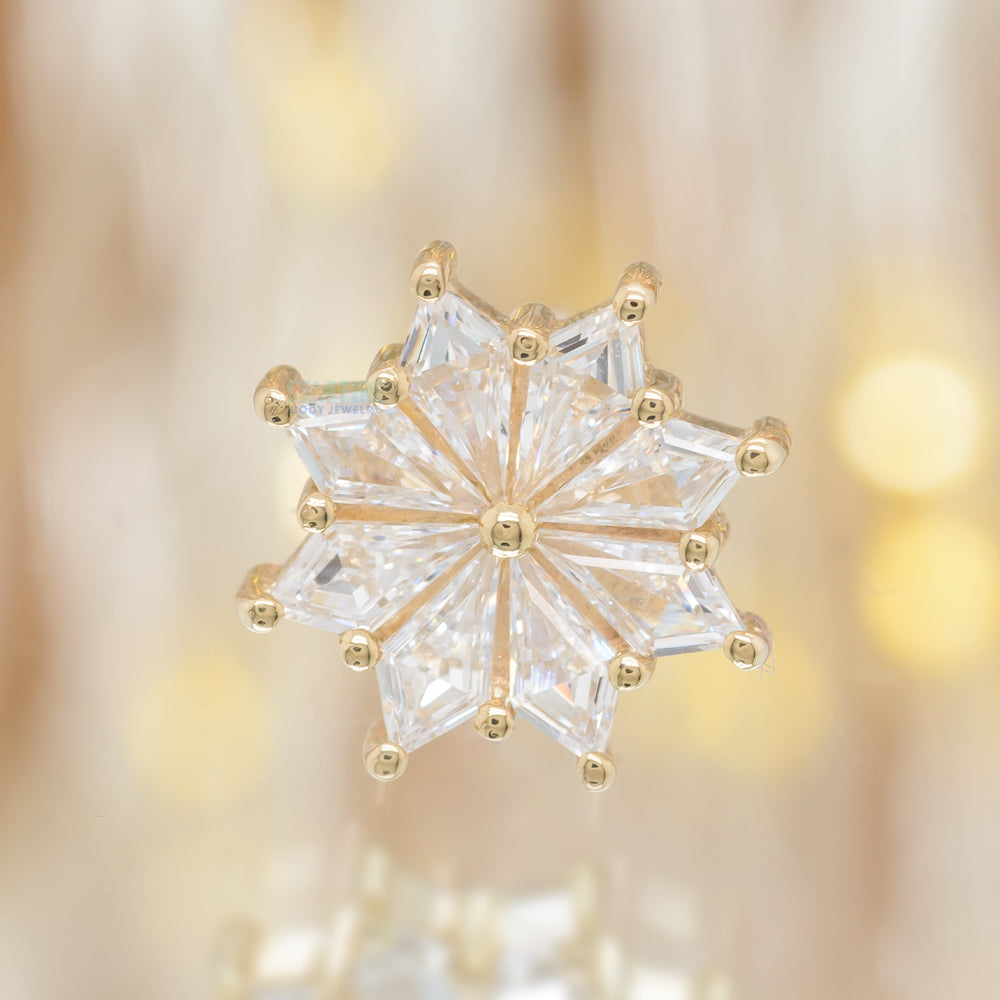"Pablo" Threaded End in Gold with White CZ's
