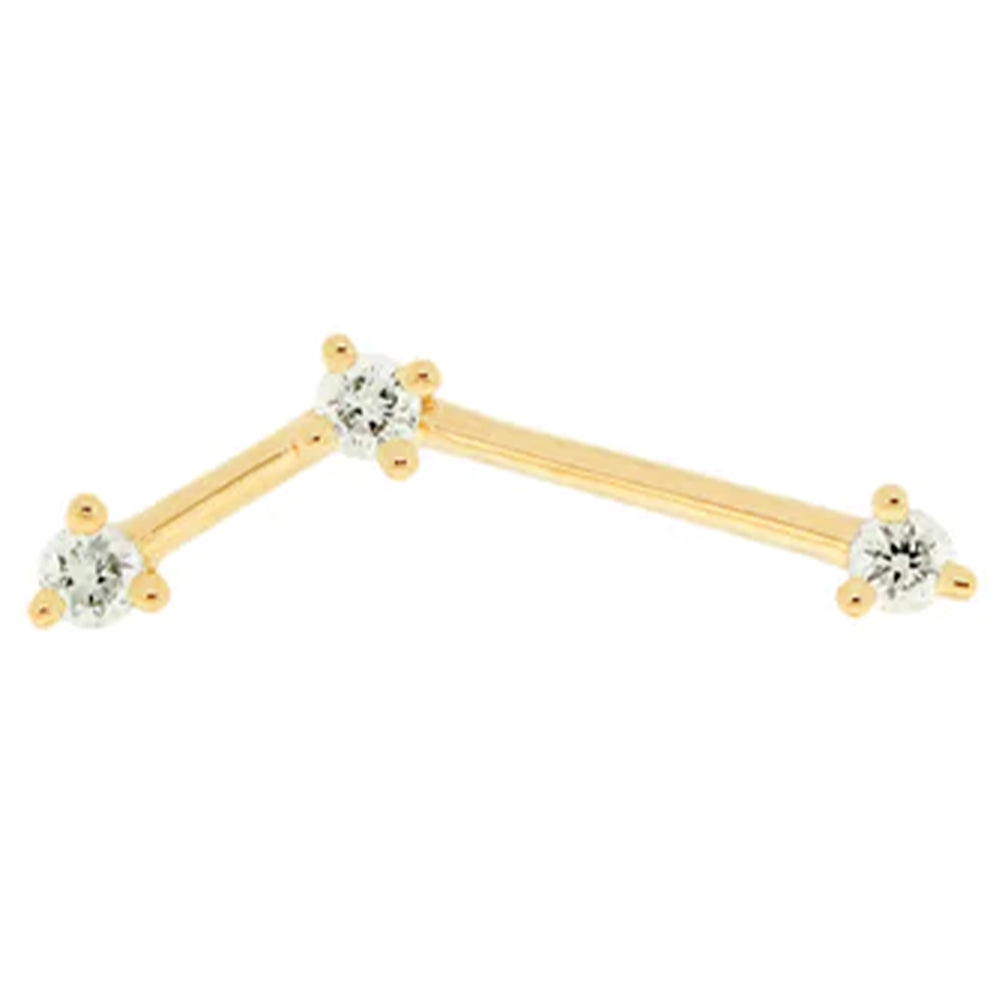 threadless: "Astera 3" End in Gold with Fluorescent Diamonds