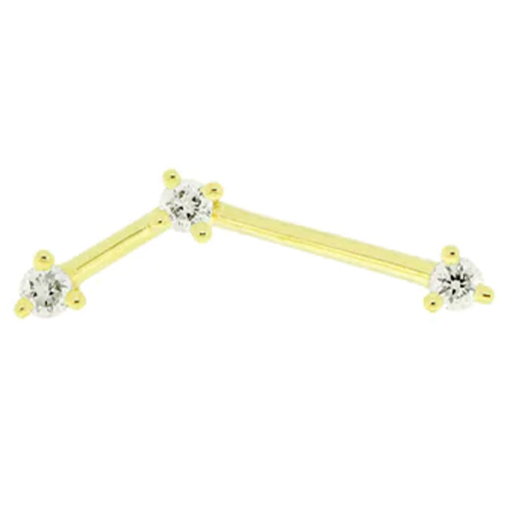 threadless: "Astera 3" End in Gold with Fluorescent Diamonds