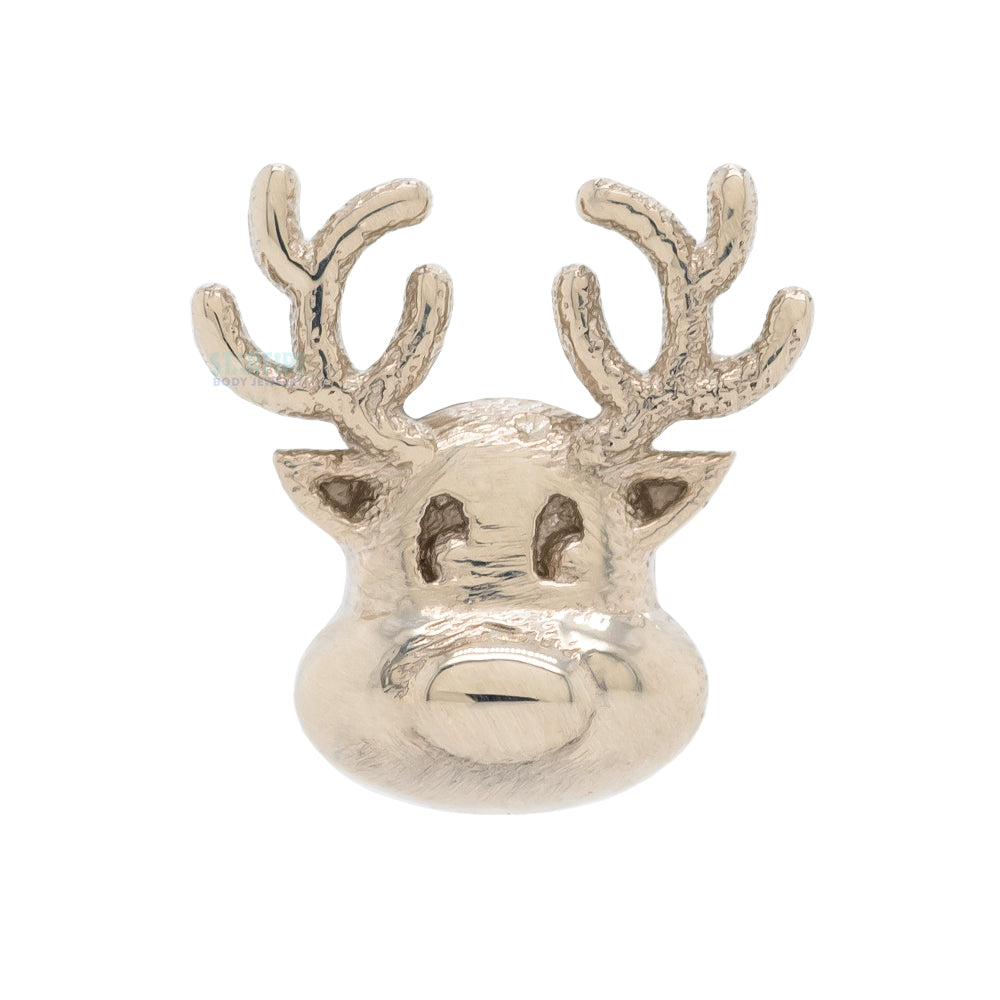 Reindeer Threaded End in Gold