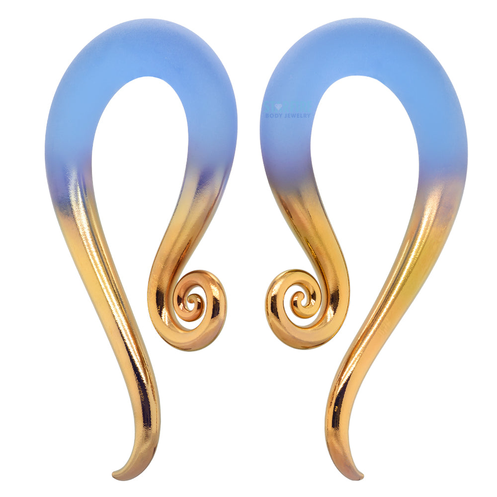 Glass Modified Leos - Gold Tipped Matte Blue Dream