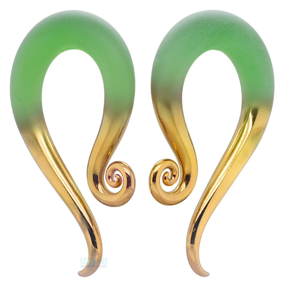 Glass Modified Leos - Gold Tipped Matte Emerald