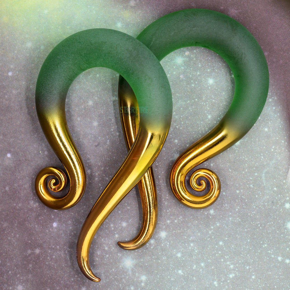 Glass Modified Leos - Gold Tipped Matte Emerald