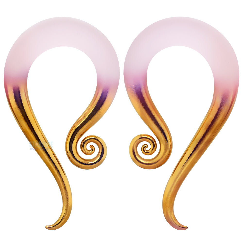 Glass Modified Leos - Gold Tipped Matte Rose Water