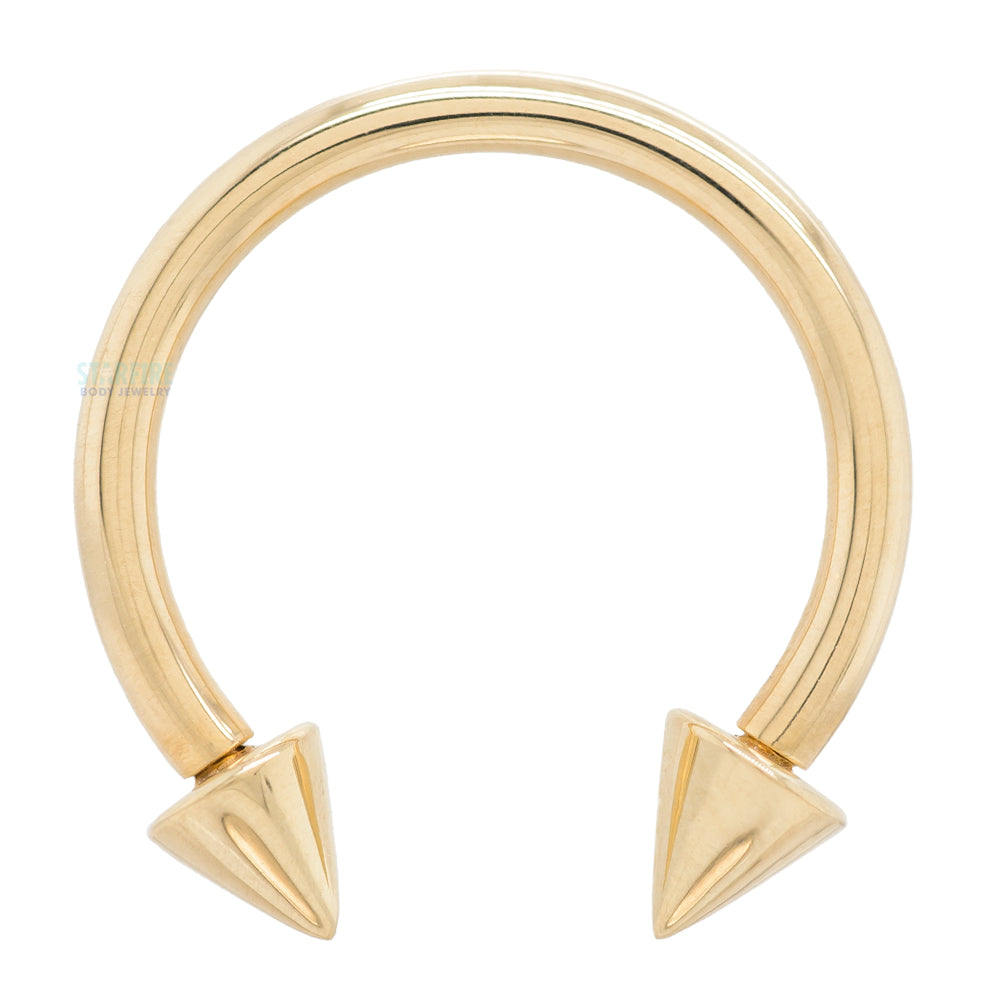 Cone Spikes "Spikey" Gold Circular Barbell
