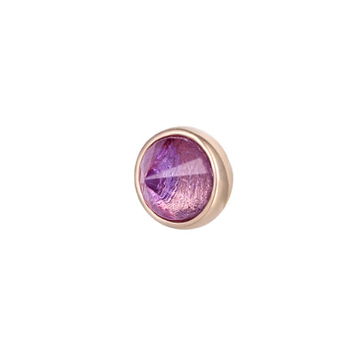 threadless: Round Bezel Reverse Set End in Gold with Amethyst