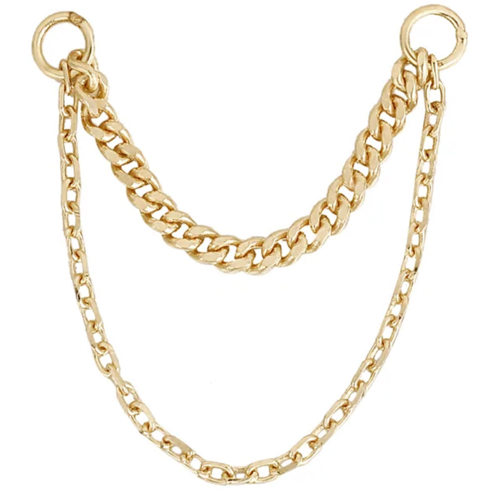 Diamond Cut & Side Chain Attachment in Gold