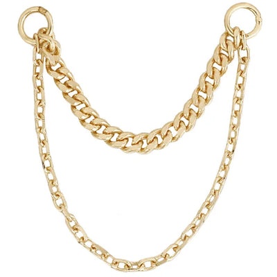 Diamond Cut & Side Chain Attachment in Gold