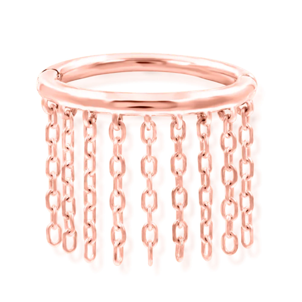 "Skylar" with Chains Hinge Ring / Clicker in Gold