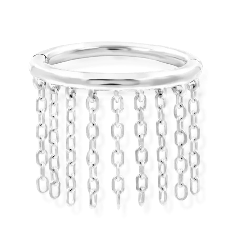 "Skylar" with Chains Hinge Ring / Clicker in Gold
