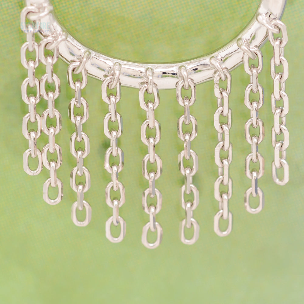 "Skylar" with Chains Hinge Ring / Clicker in Gold