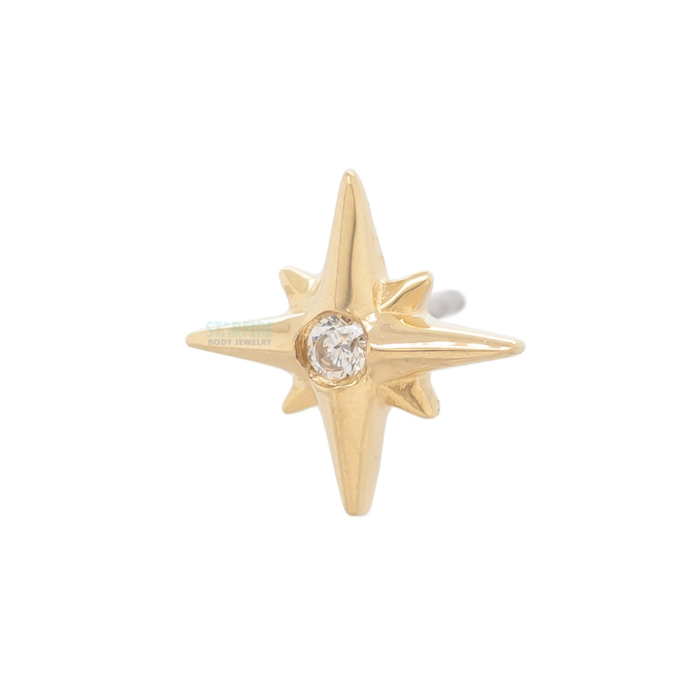threadless: "Stella" End in Gold with CZ