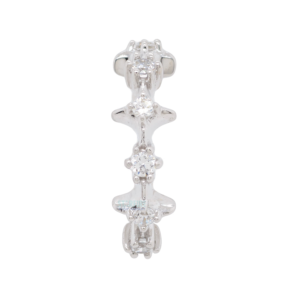 "In My Dreams" Hinge Ring / Clicker in Gold with CZ's