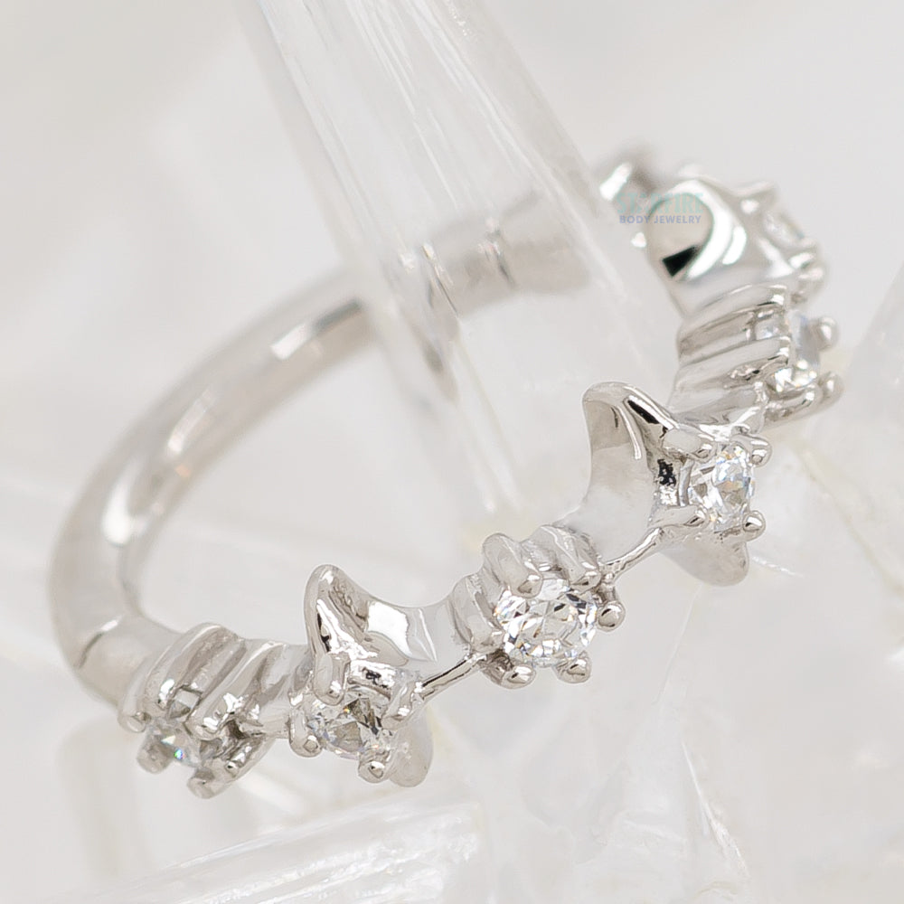 "In My Dreams" Hinge Ring / Clicker in Gold with CZ's