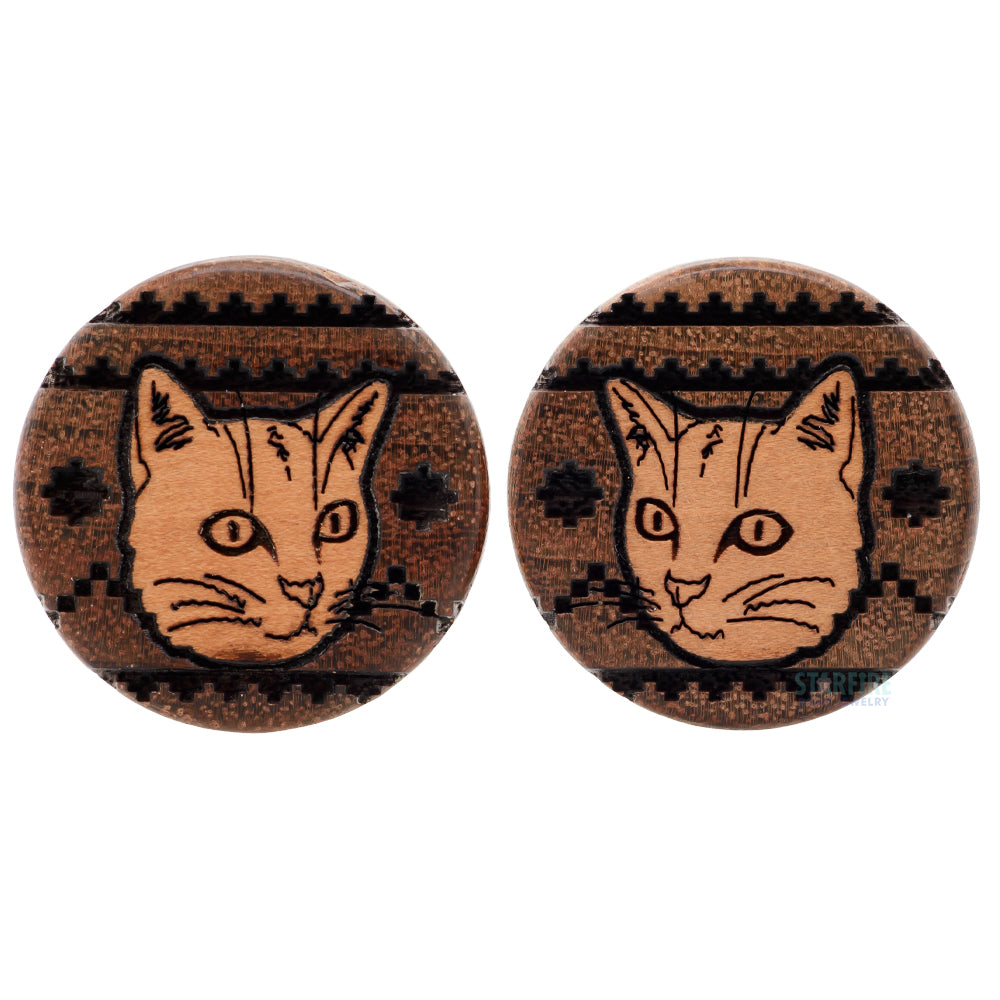 "Kittycat Sweater" Wood Inlay Plugs