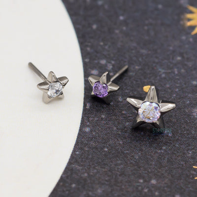 threadless: Gem Star End with Brilliant-Cut Gem