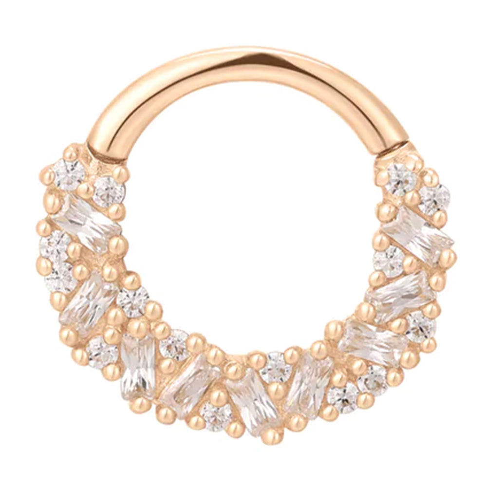 "Petty Cash" Hinge Ring / Clicker in Gold with CZ's