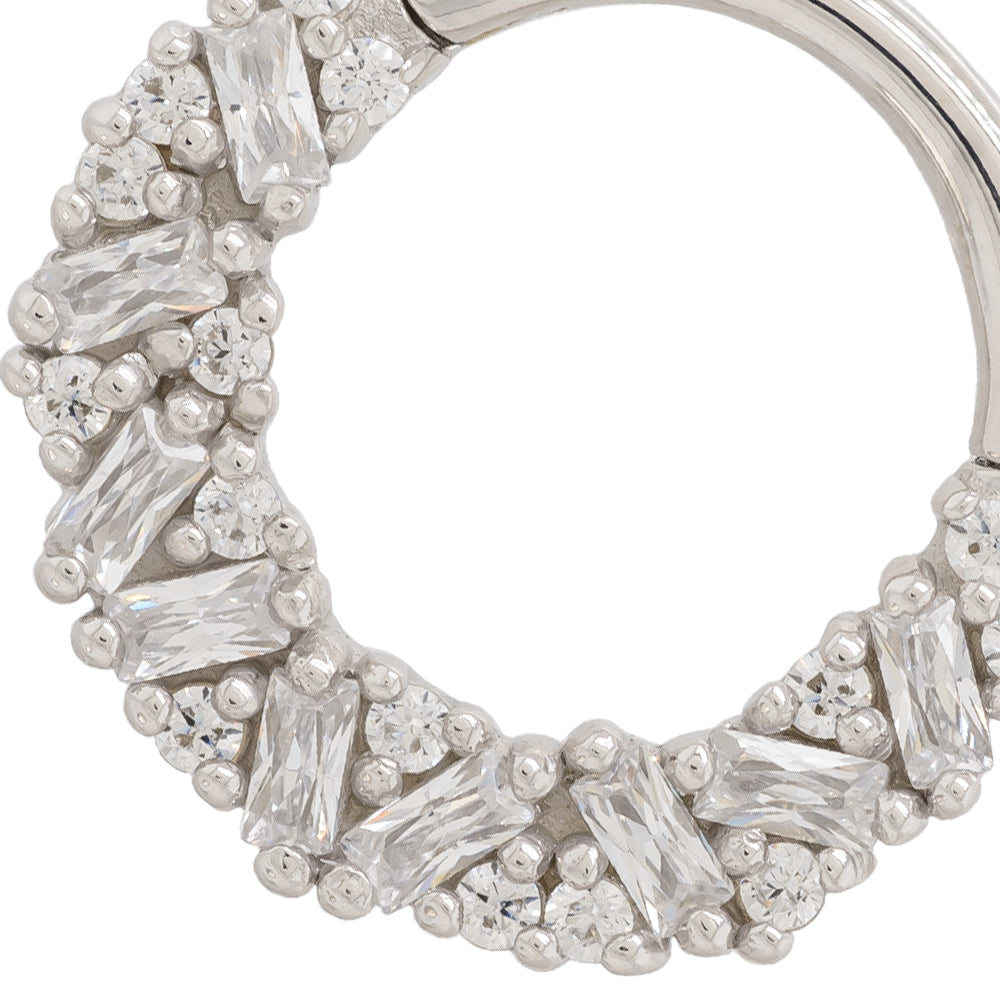 "Petty Cash" Hinge Ring / Clicker in Gold with CZ's