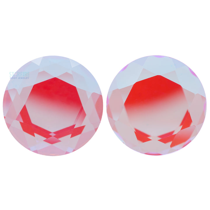 Faceted Glass Plugs - Aurora Borealis - Purple