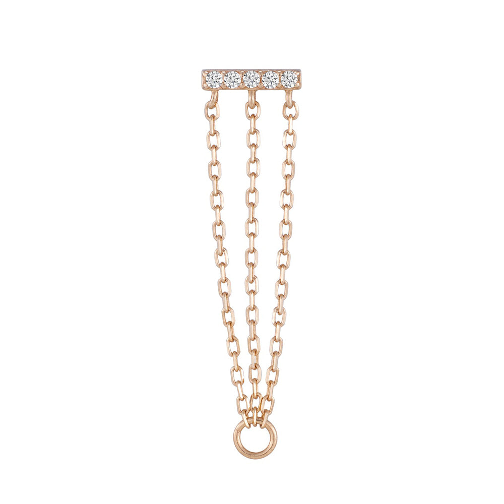 threadless: "Auralie" End with Chains in Gold with CZ's