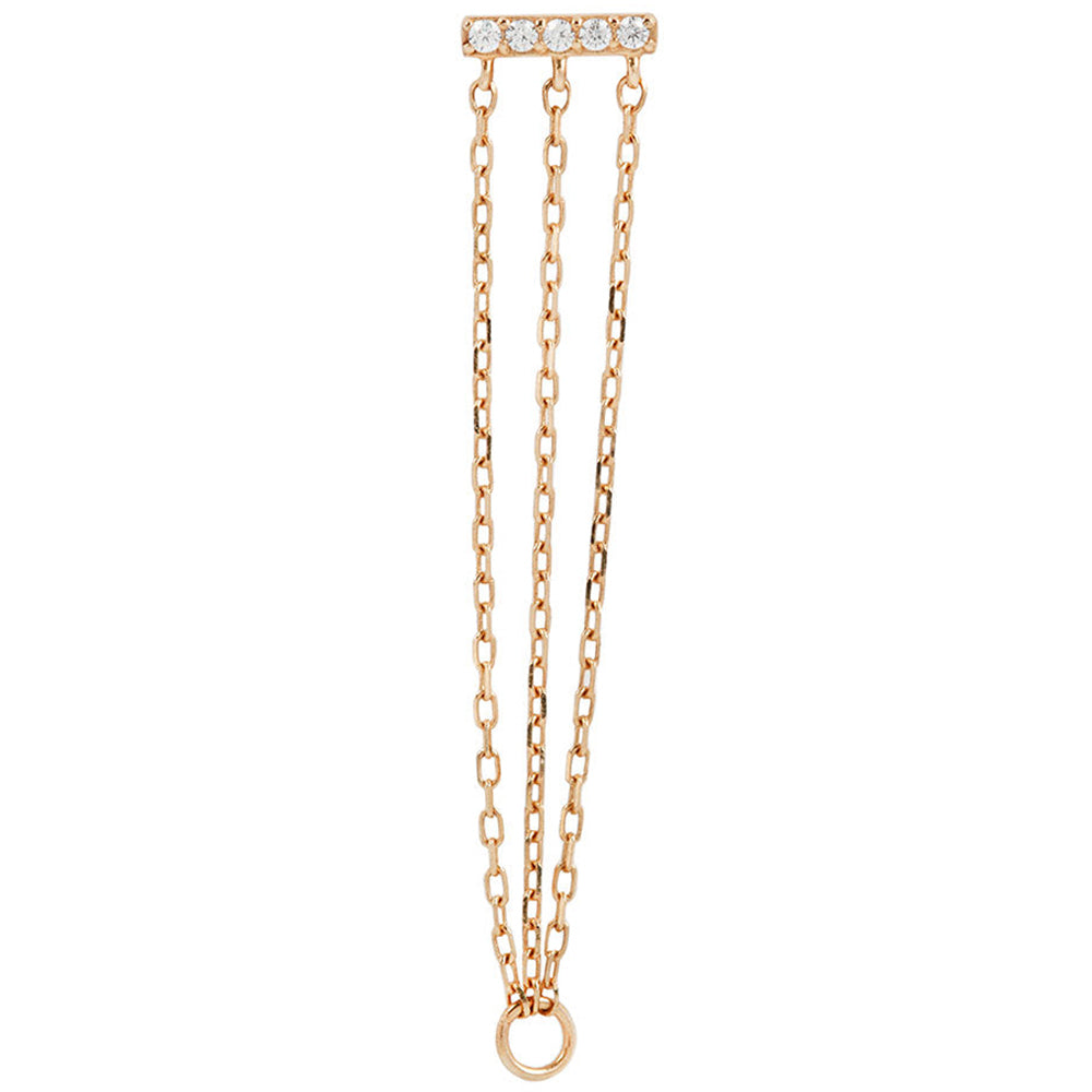 threadless: "Auralie" End with Chains in Gold with CZ's