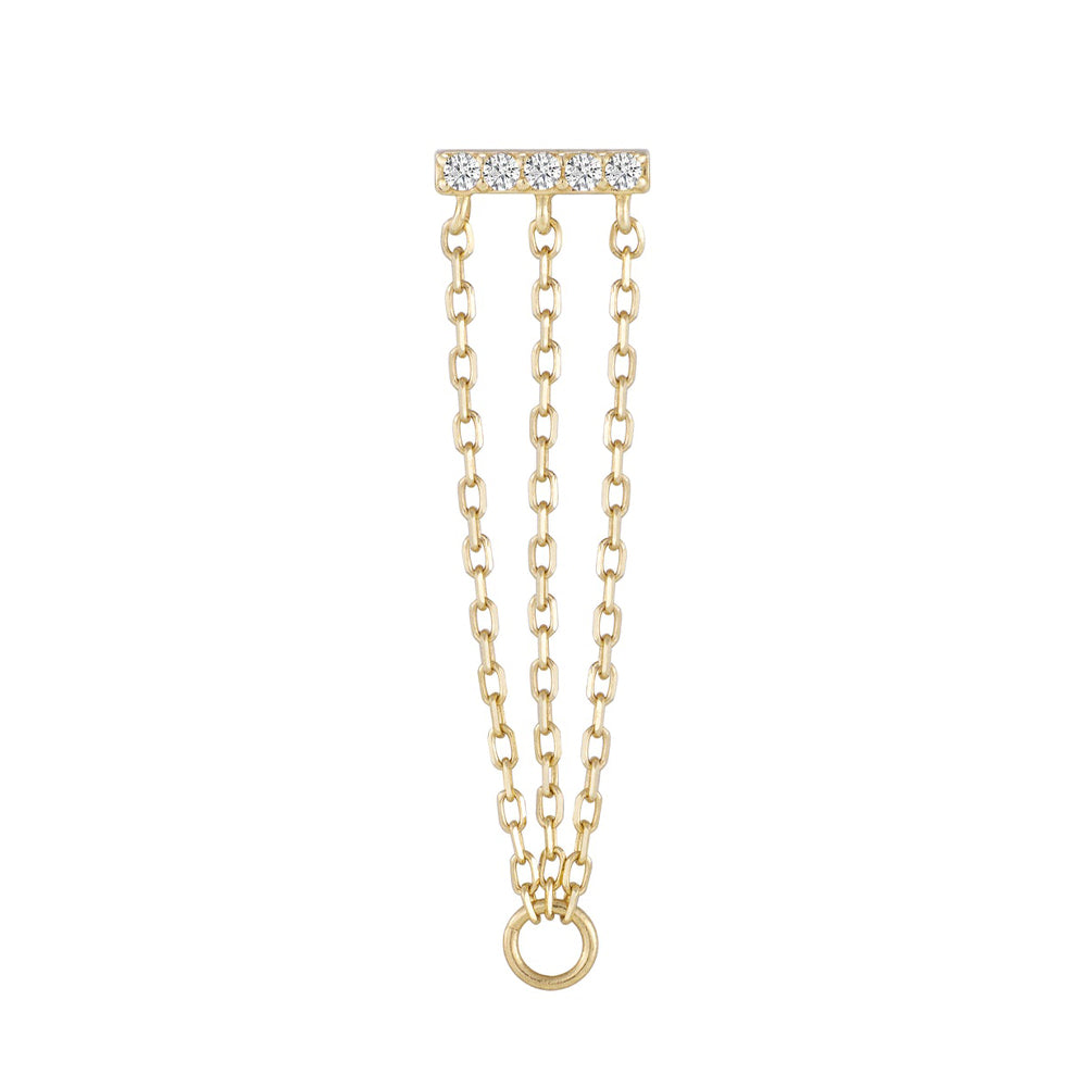 threadless: "Auralie" End with Chains in Gold with CZ's