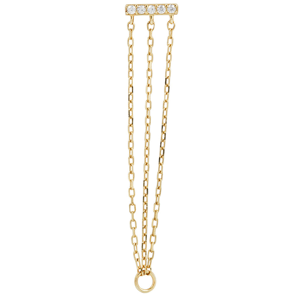 threadless: "Auralie" End with Chains in Gold with CZ's