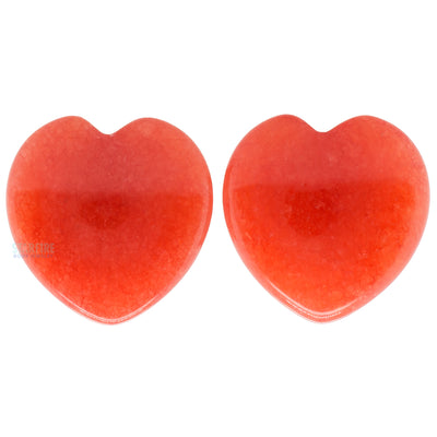 Heart Stone Plugs - Red Jade
