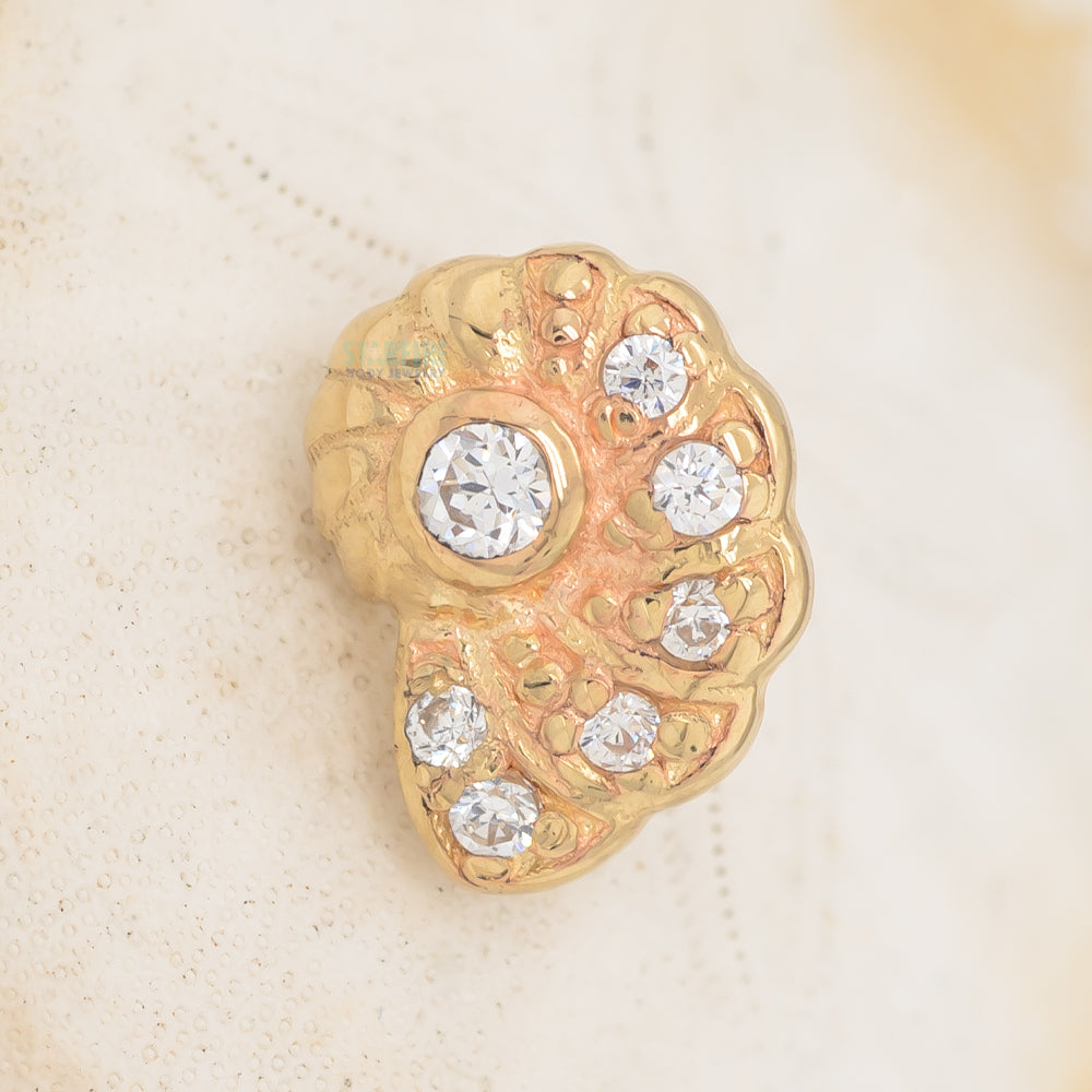 Shark Eye Threaded End in Gold