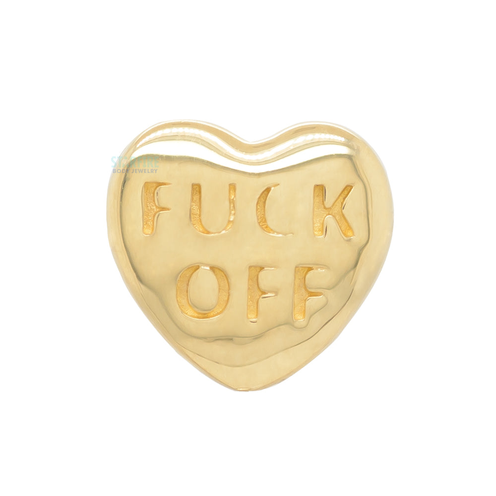 Valentine Conversation Hearts Threaded End in Gold