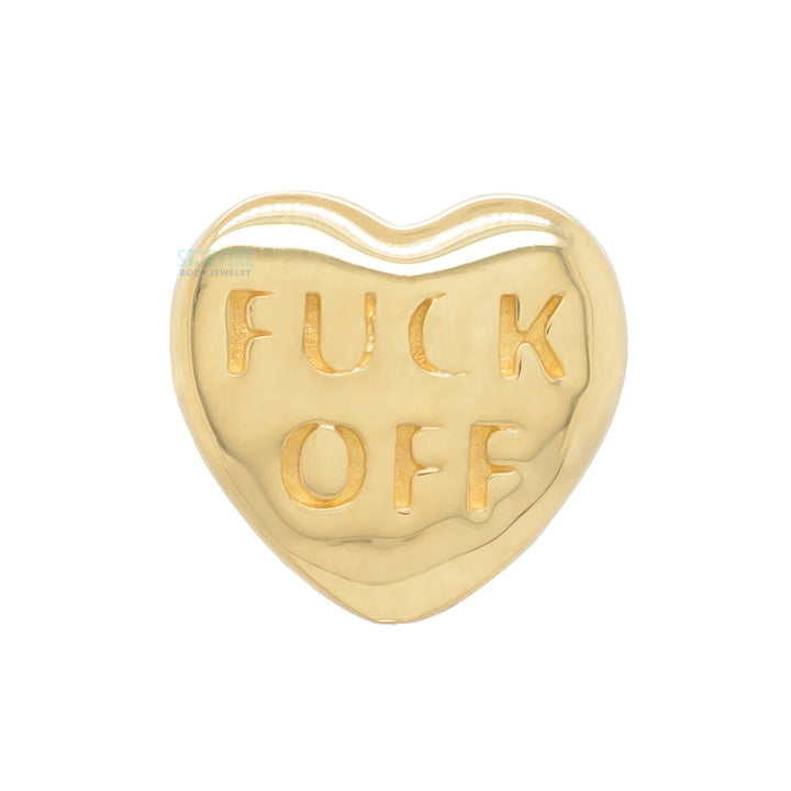 Valentine Conversation Hearts Threaded End in Gold