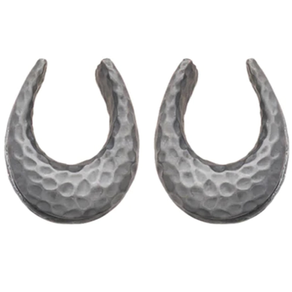 Platform Saddle Spreaders - Oxidized Sterling Silver Hammered
