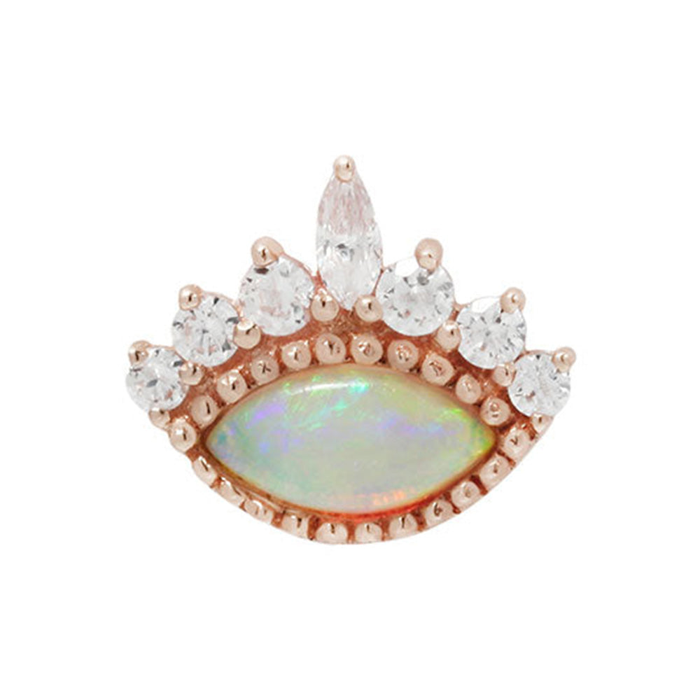 threadless: "Enchant" End in Gold with Genuine Opal & White CZ's