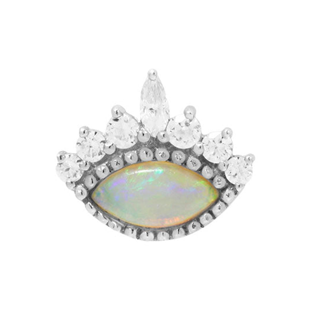 threadless: "Enchant" End in Gold with Genuine Opal & White CZ's