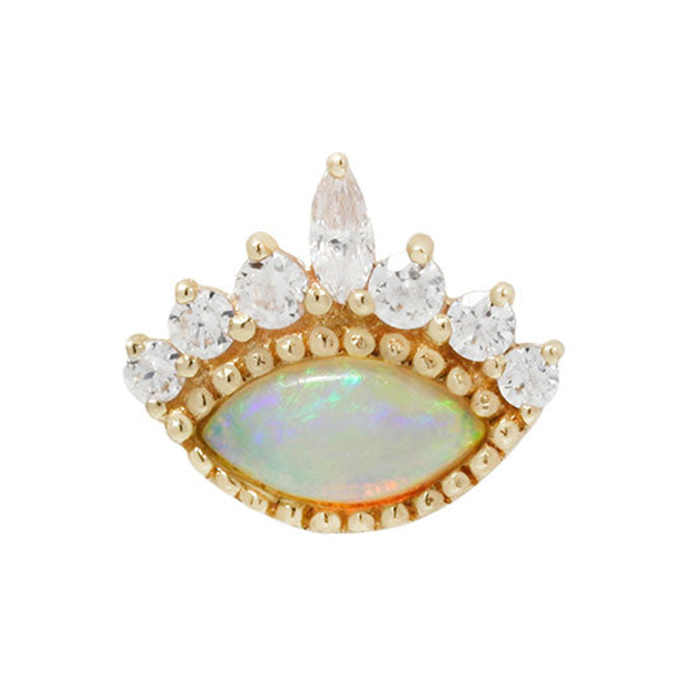 threadless: "Enchant" End in Gold with Genuine Opal & White CZ's