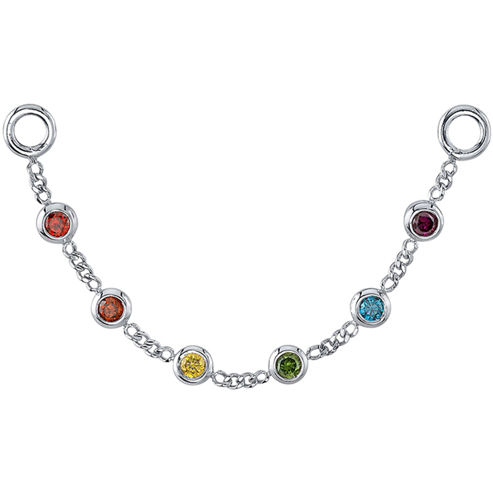"Prisma" Chain Attachment in Gold Rainbow with Genuine Diamonds