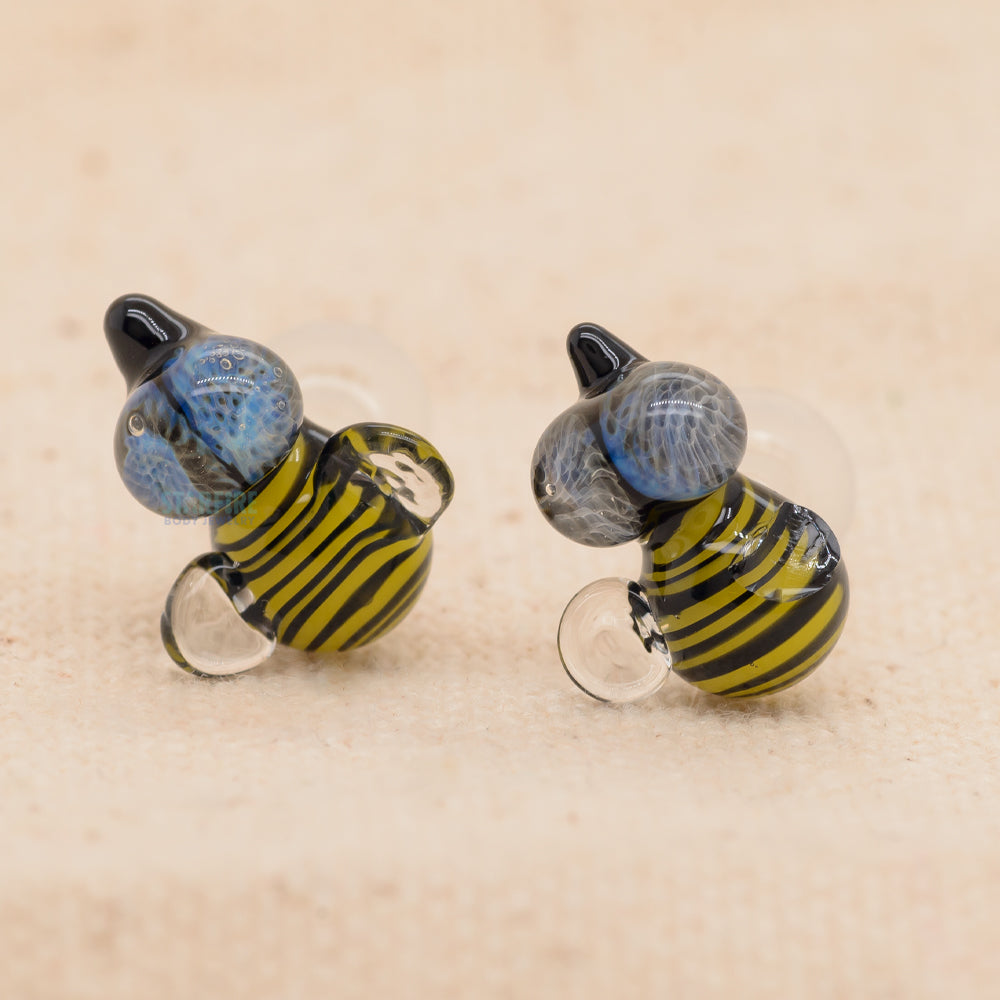 Glasswear Studios SingleFlared Bee Glass Plugs (6 ga.) Starfire