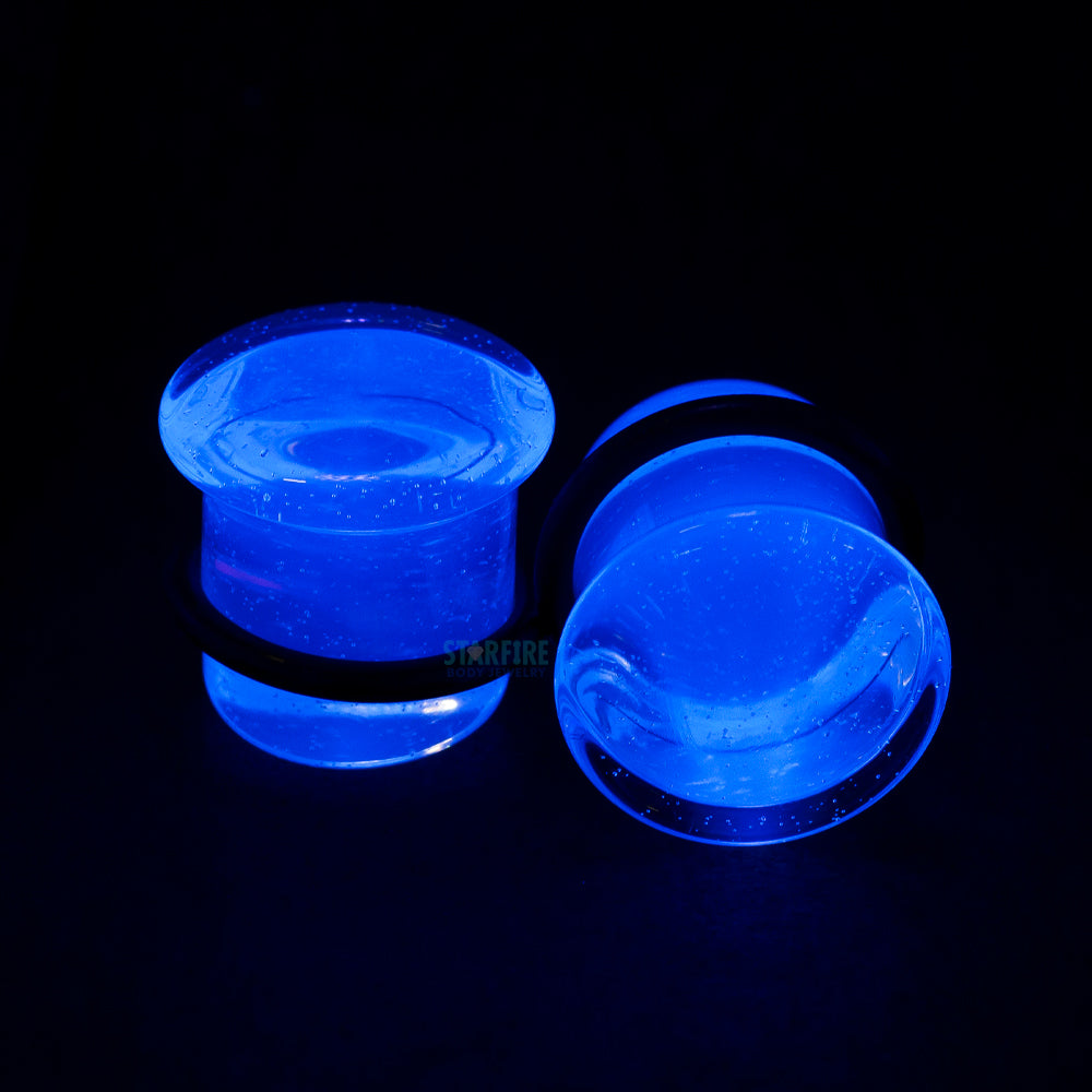 Single-Flared Glass Plugs - Glow (1/2")