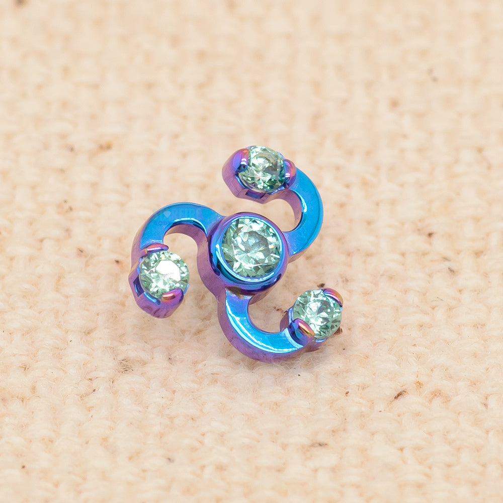 "Galaxy" with Faceted Gems Threaded End - TE – Teal