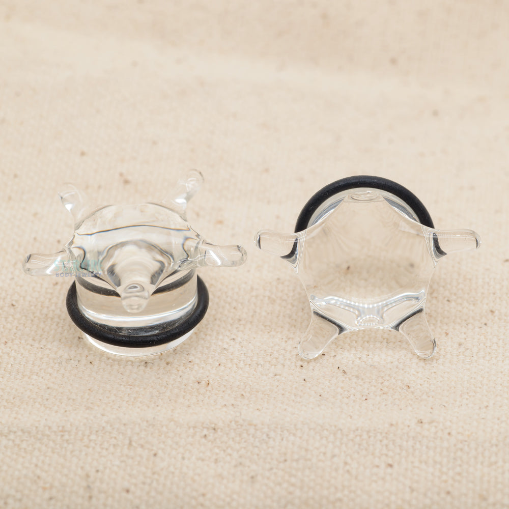 Single-Flared Starfish Glass Plugs - Clear (5/8")