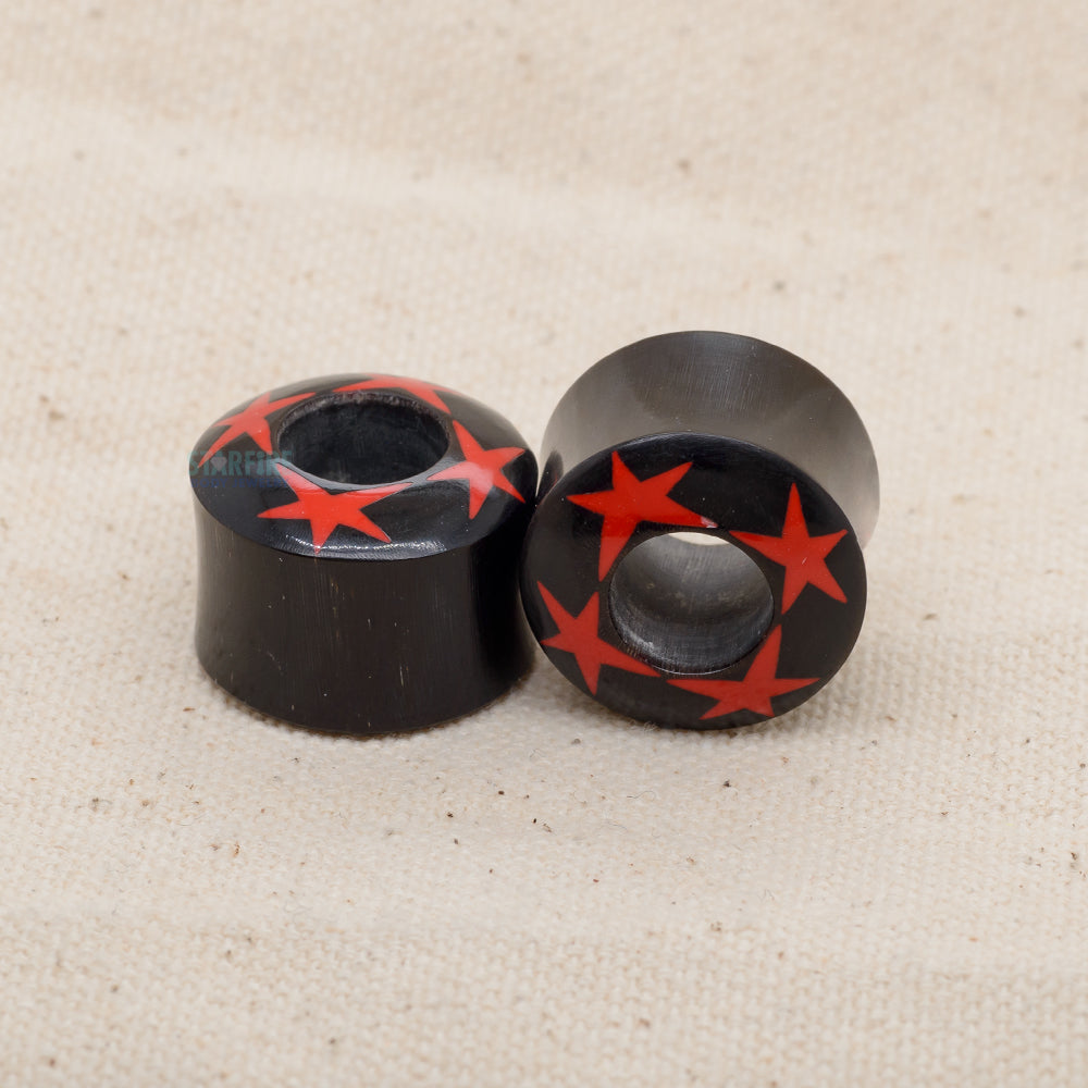 Double-Flared Horn Eyelets - Red Stars (3/4")